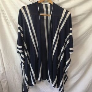Lane Bryant Navy & Light Cream Kimono